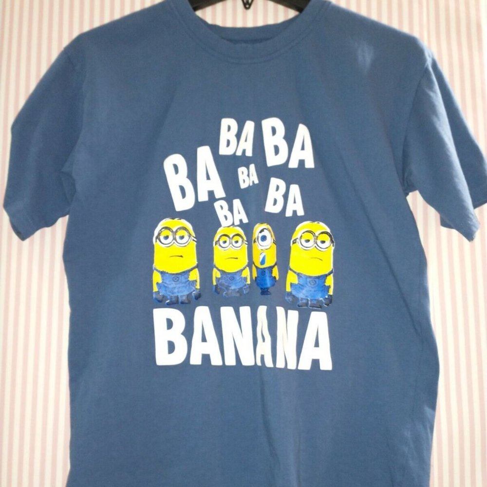 Minion Despicable Me Movie Ba Ba Ba Banana Size Small Blue T-Shirt